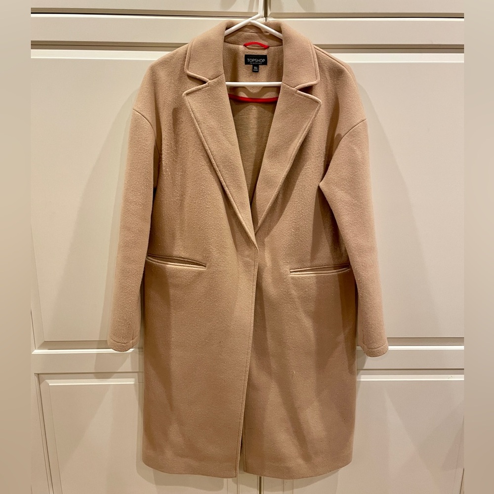 Topshop Camel Tan Wool Coat